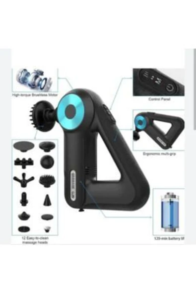 medikaltec Darbeli Şarjlı 12Başlıklı Masaj Aleti - Resim 3