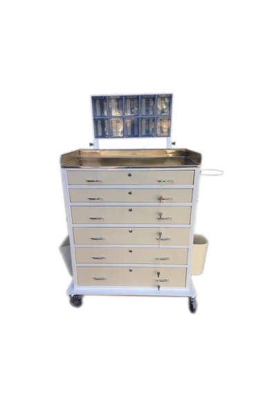 medikaltec Altı Çekmeceli İlaç Arabası İlaç Kutulu ürün görseli