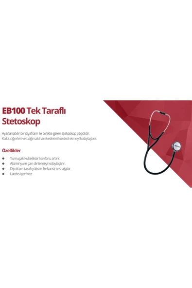 medikaltec EB100 Tek taraflı Stetoskop - Resim 2