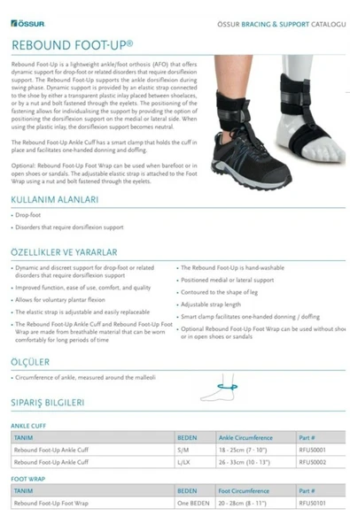 medikaltec ÖSSUR Ribaund Foot-Up Düşük Ayak Bilekliği Small/ Medium Ayak Bileği 18-25 Cm - Resim 3