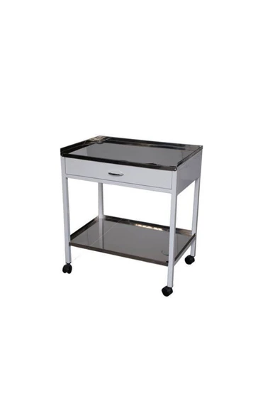 medikaltec Çekmeceli Cihaz ve Pansuman Arabası Alt ve Üst Paslanmaz Çelik Tabla ürün görseli