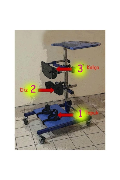 medikaltec Ayakta Durma Sehpası S- 70 CM -120 CM ARASI - Resim 2