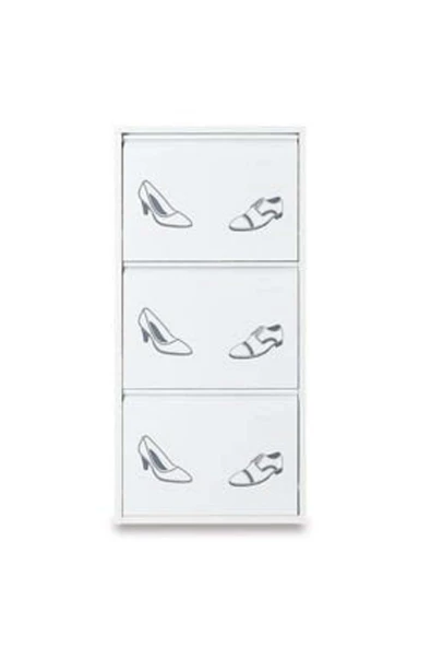 medikaltec 3’lü Metal Ayakkabılık (Beyaz-Ayakkabı) | Ev ve Ofisler İçin Uygun Seçim ürün görseli