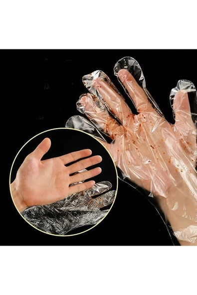 medikaltec 100 Adet Tek Kullanımlık Temizlik Pastane Eldiveni Poşet Şeffaf Eldiven Pet Eldiven 1 Paket - Resim 4