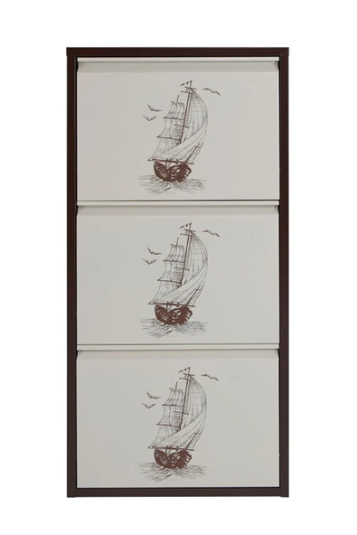 medikaltec 3’lü Metal Ayakkabılık (Kahve-Krem-Gemi) | Dar Alanlar İçin Akıllı Çözüm - Resim 3