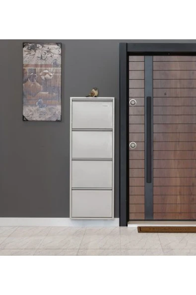 medikaltec 4’lü Metal Ayakkabılık (Gri) | Kolay Kurulum, Dayanıklı Yapı - Resim 3