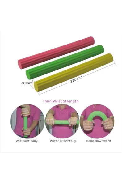 Kifidis Flexbar Elastik Egzersiz Barı Yesil - Resim 2