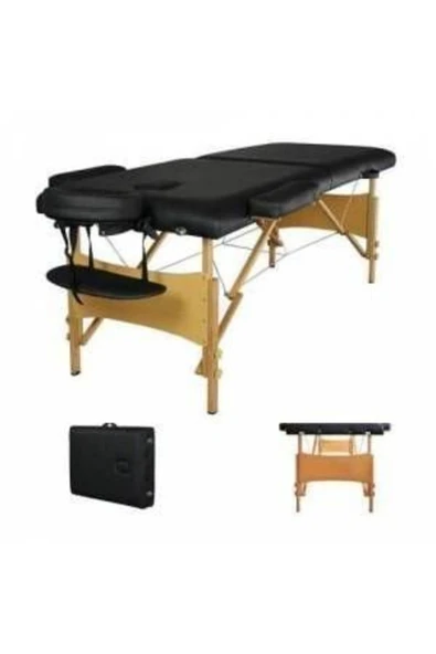 medikaltec Çanta Tipi Masaj Masası Ahşap Siyah ürün görseli