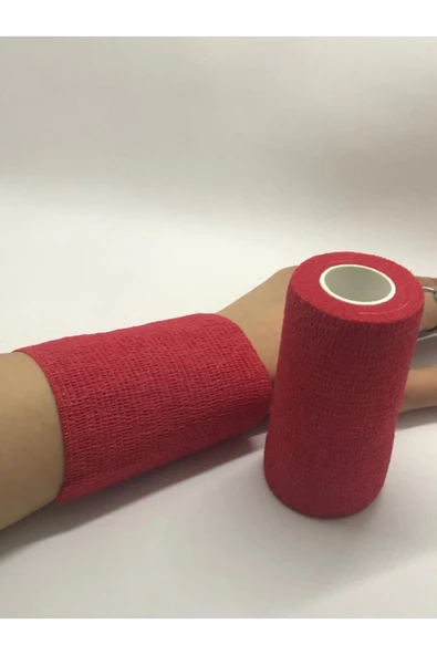 medikaltec Kendinden Yapışkanlı Bandaj Kırmızı Ebat: 10cm X 4.5m 12 ADET - Resim 2