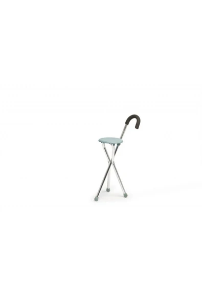 MEDİKAL Alüminyum Stick - Baston Gri Oturmalı Uzunluk Ayarlı 1 ürün görseli