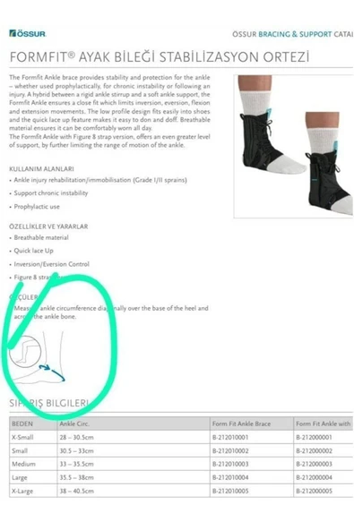 medikaltec Form Fit Ayak Bileği Stabilizasyon Ortezi SMALL - Resim 4