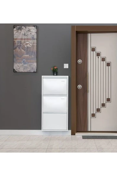 medikaltec 3’lü Metal Ayakkabılık (Beyaz) | Kolay Kurulum, Dayanıklı Yapı - Resim 2