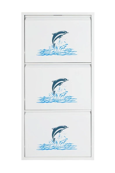 medikaltec 3’lü Metal Ayakkabılık (Beyaz-Yunus) | Kolay Kurulum, Dayanıklı Yapı - Resim 3