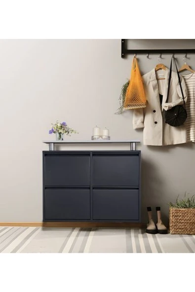 medikaltec 2+2 Metal Ayakkabılık (Antrasit) | Fonksiyonel ve Estetik Görünüm - Resim 2