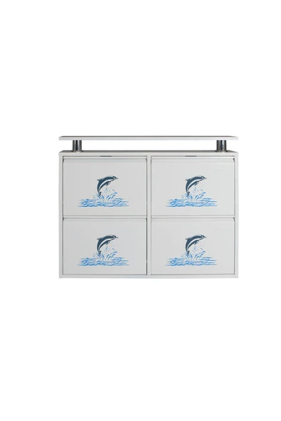 medikaltec 2+2 Metal Ayakkabılık (Beyaz-Yunus) | Şık Görünüm ve Geniş Depolama - Resim 3