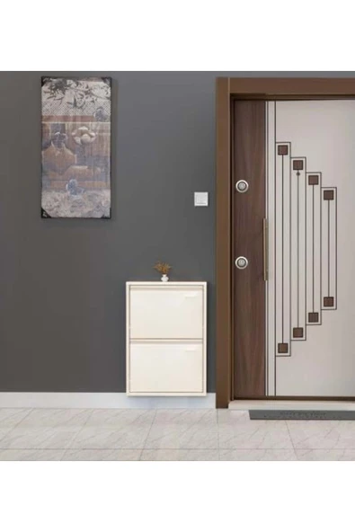medikaltec 2’li Metal Ayakkabılık (Krem) | Modern Tasarım ve Geniş İç Hacim ürün görseli