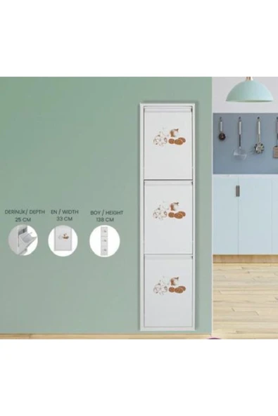 medikaltec Çok Amaçlı Erzak Dolabı Beyaz 3’lü | Kolay Kurulum, Dayanıklı Yapı - Resim 3
