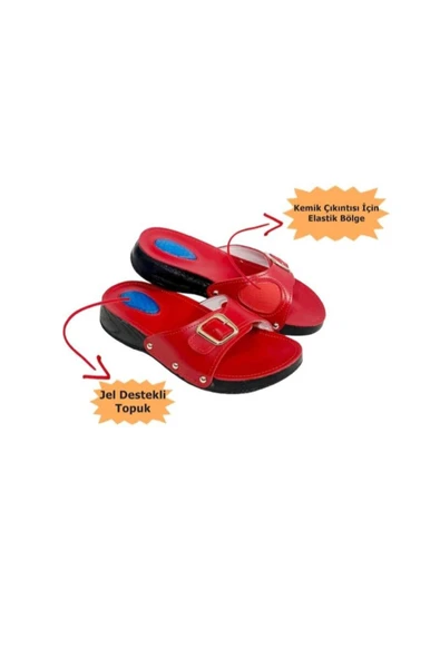 medikaltec Hallux Valguslu Terlik Kırmızı Numara 40