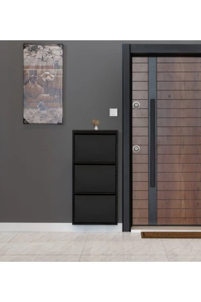 medikaltec 3’lü Metal Ayakkabılık (Siyah) | Fonksiyonel ve Estetik Görünüm - Resim 2