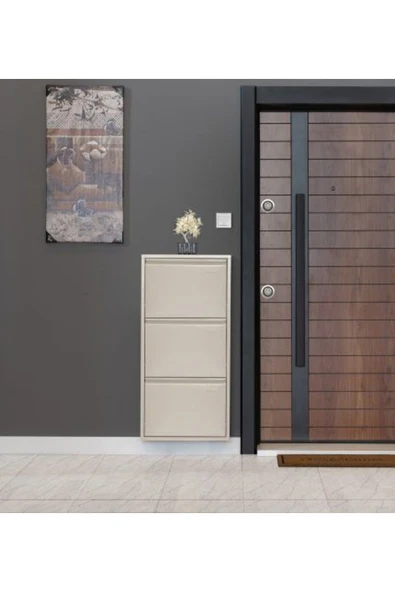 medikaltec 3’lü Metal Ayakkabılık (Krem) | Günlük Kullanım İçin İdeal - Resim 2