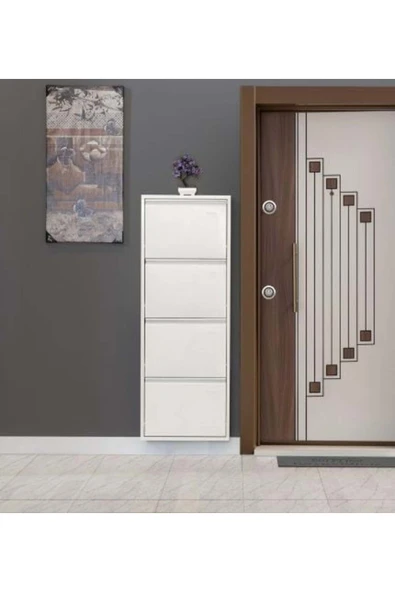 medikaltec 4’lü Metal Ayakkabılık (Beyaz) | Dar Alanlar İçin Akıllı Çözüm ürün görseli