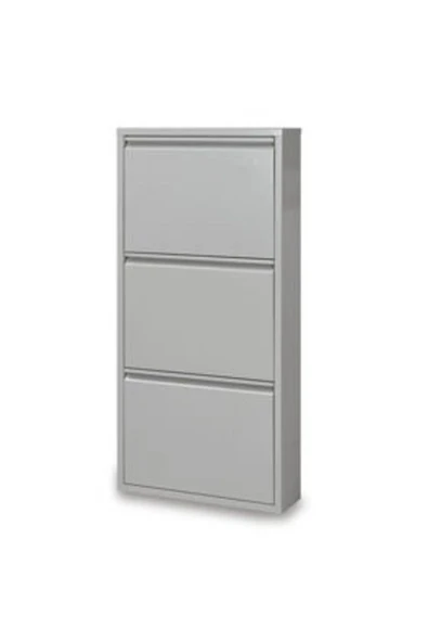 medikaltec 3’lü Metal Ayakkabılık Geniş Gri | Göz Alıcı Tasarım ve Pratiklik - Resim 3