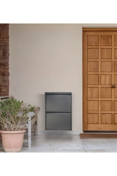 medikaltec 2’li Metal Ayakkabılık (Antrasit) | Günlük Kullanım İçin İdeal - Resim 2