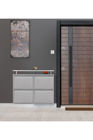 medikaltec 2+2 Metal Ayakkabılık (Gri) | Kolay Kurulum, Dayanıklı Yapı - Resim 2