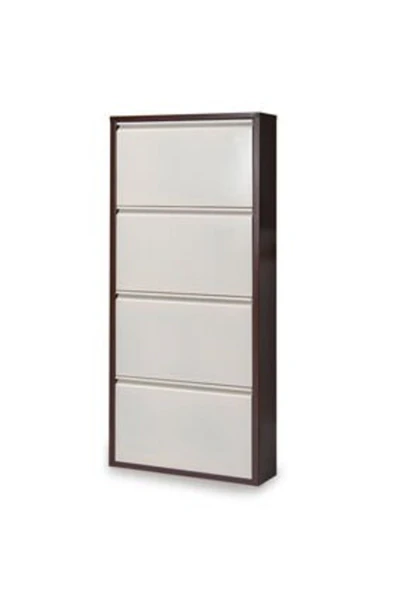 medikaltec 4’lü Metal Ayakkabılık Geniş Kahve-Krem | Kullanışlı, Sağlam ve Şık - Resim 3