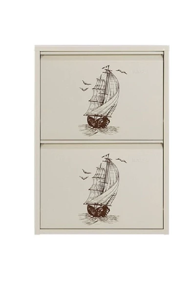 medikaltec 2’li Metal Ayakkabılık (Krem-Gemi) | Dar Alanlar İçin Akıllı Çözüm - Resim 3