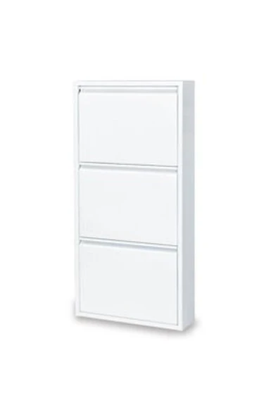 medikaltec 3’lü Metal Ayakkabılık Geniş Beyaz | Dar Alanlar İçin Akıllı Çözüm - Resim 3