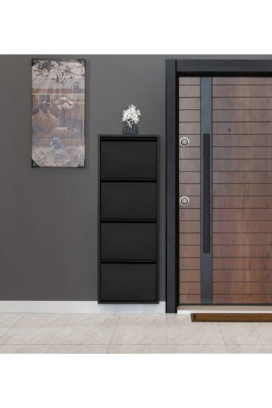 medikaltec 4’lü Metal Ayakkabılık (Siyah) | Fonksiyonel ve Estetik Görünüm - Resim 3