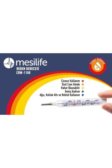 Mesilife Crw-1108 Civasız Cam Beden Derecesi Ateş Ölçer - Resim 2