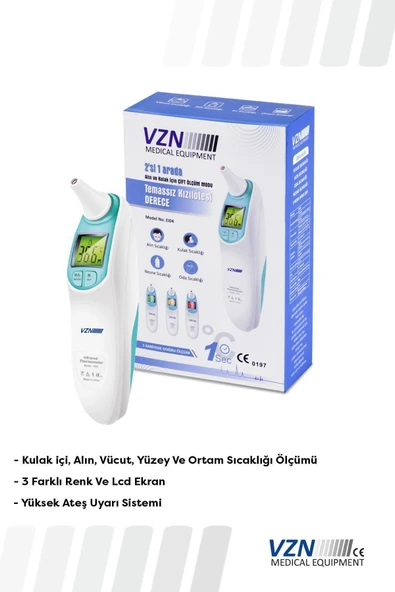 VZN Alın Ve Kulak Için Temazsız Ateş Ölçer - Resim 2