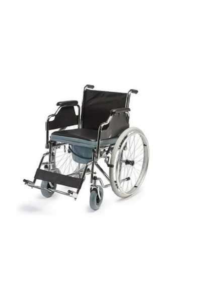 MEDİKALCİM Leo 280 Tuvaletli Tekerlekli Sandalye 6 Tekerlekli - Resim 3
