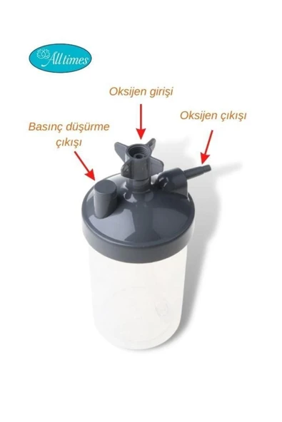 Nikadu Oksijen Konsantratörü Su Kabı Gri - Resim 2