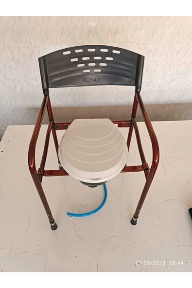 MEDİKALCİM Taharet Musluklu Hasta Lazımlığı Klozeti Tuvaleti Banyosu Direk Wc Seyyar Sandalyesi Katlanabilir - Resim 3