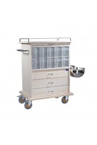 MEDİKALCİM Acil İlaç ve Pansuman Arabası Tedavi ve İlaç Dağıtım Arabası - Resim 2