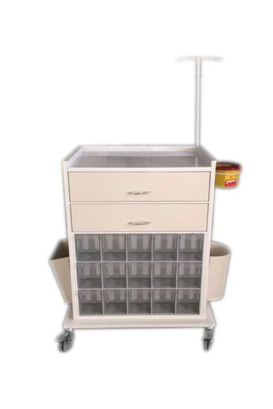 MEDİKALCİM Acil İlaç ve Pansuman Arabası Tedavi ve İlaç Dağıtım Arabası - Resim 3