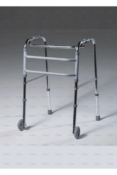 MEDİKALCİM Walker Wolker Haraketli Katlanabilir Hasta Yürüteci Lüx Aliminyum Parlak Krom Tekerlekli ürün görseli