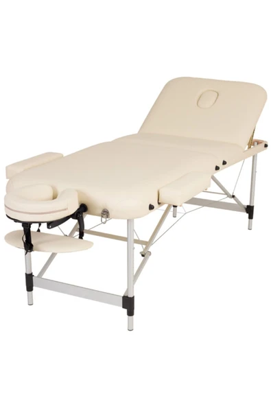 MEDİKALCİM Katlanabilir 3 Parçalı Metal Masaj Masası,çanta Tipi Masaj Ve Tedavi Yatağı Beyaz ürün görseli