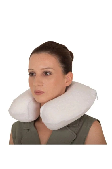 MEDITERIAN Beyaz Ortopedik Seyahat Boyun Yastigi Hava Geçirgen 50 x 70 36 x 33 Pamuklu 0 - 499 gr Visko - Resim 2