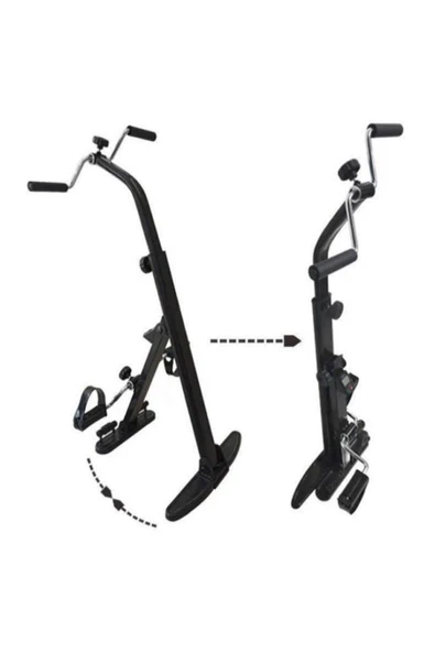 MAXİ Çift Pedallı Katlanabilir Egzersiz Bisikleti Siyah - 3