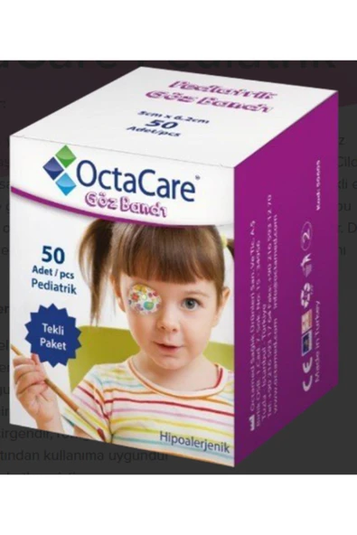 MEDİKALCİM OctaCare Pediatrik Göz Pedi Kız 5 cm x 6,2 cm 50 Adet - 1