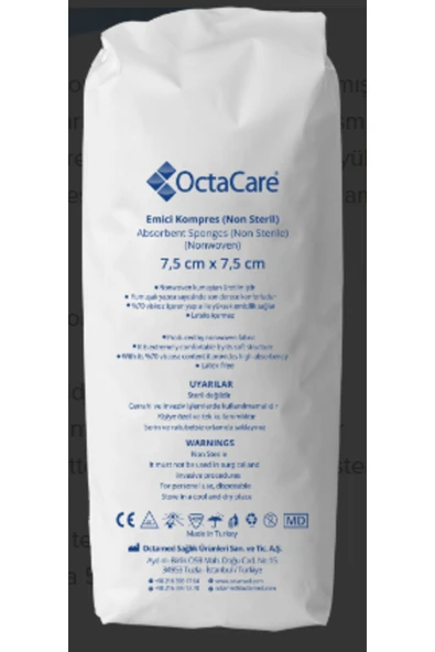 Octacare Emici Kompres 8 Kat Nonsteril 7,5cm x 7,5cm 100 Adet - 1