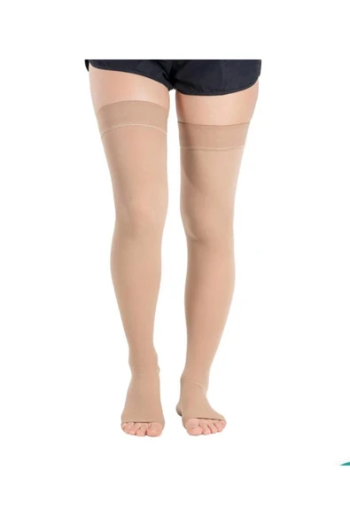 Wingmed Ccl2 Diz Üstü Burnu Açık Varis Çorabı Ten - Resim 3