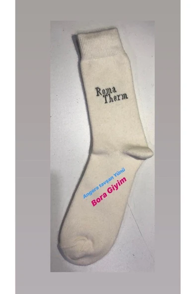 MEDİKALCİM 50% Angora, 30% Pamuk, 20% PYAMİD Angora Çorap Tavşan Yünü Çorap 3 Adet Sportswear Beyaz Dokuma 3 P - Resim 2