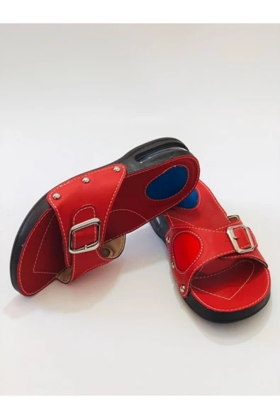 Icemen Kadın Kırmızı Ortopedik Halluks Ve Topuk Dikeni Terliği - Resim 3