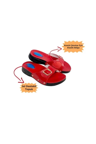 MEDİKALCİM Hallux Valguslu Terlik Kırmızı Numara 41