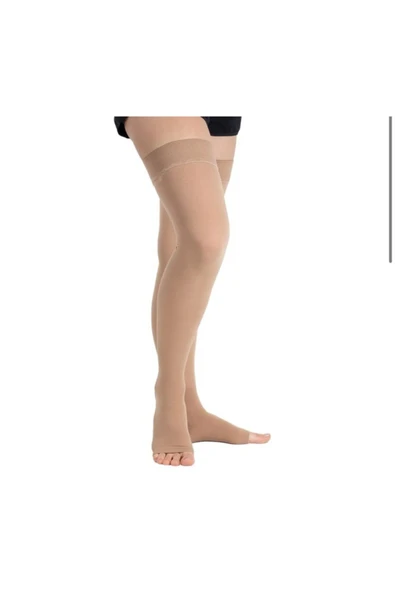 Wingmed Ccl2 Diz Üstü Burnu Açık Varis Çorabı Ten - Resim 2